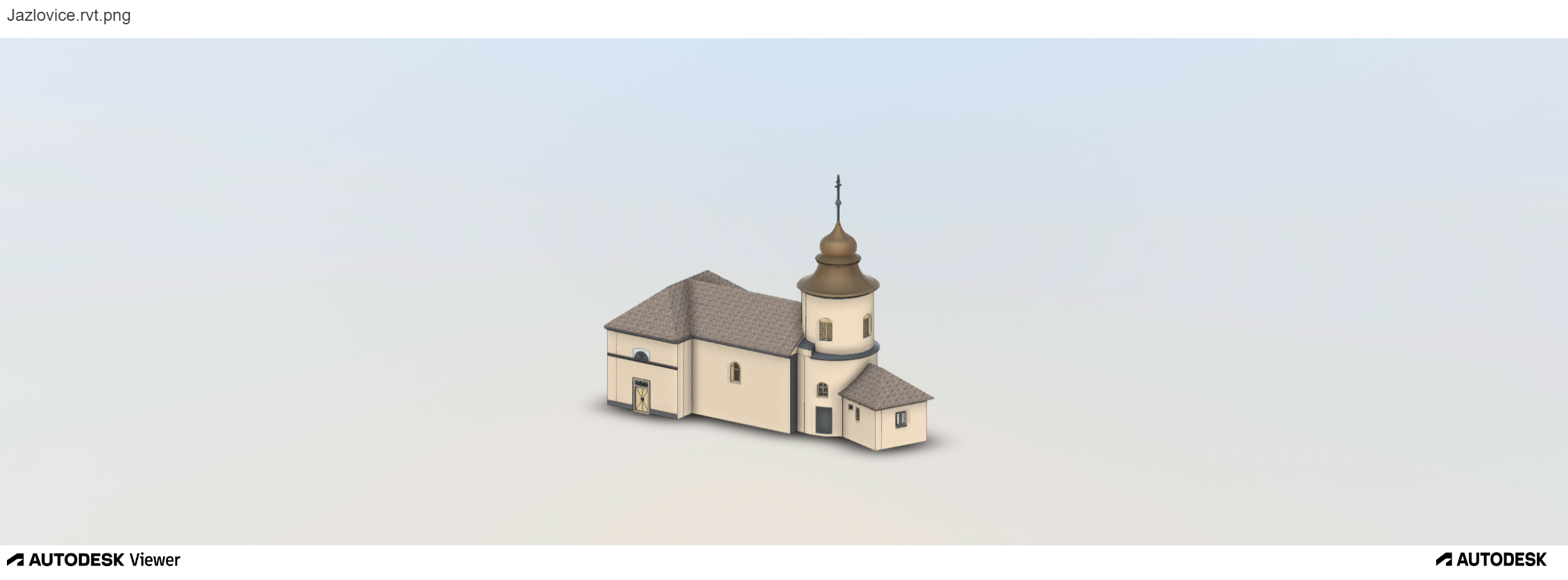 Finální virtuální model kostela, který lze „říznout“ v jakémkoliv směru.